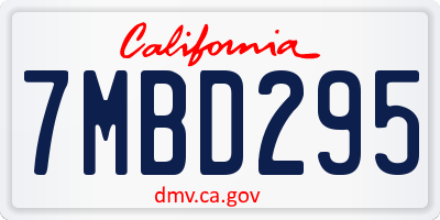 CA license plate 7MBD295