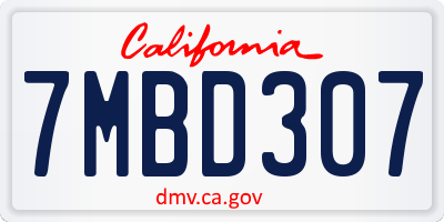 CA license plate 7MBD307