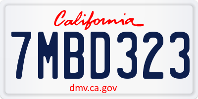 CA license plate 7MBD323