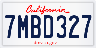 CA license plate 7MBD327
