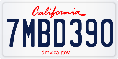 CA license plate 7MBD390