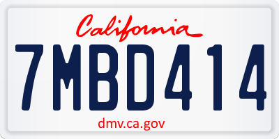 CA license plate 7MBD414