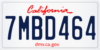 CA license plate 7MBD464