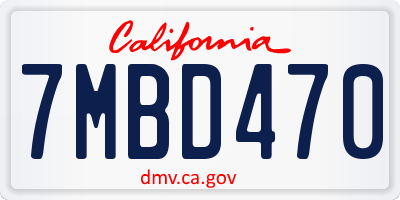 CA license plate 7MBD470