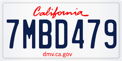 CA license plate 7MBD479