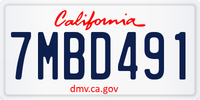 CA license plate 7MBD491