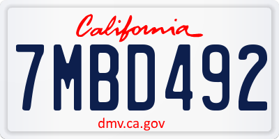 CA license plate 7MBD492