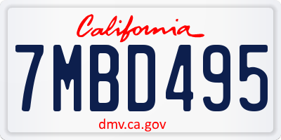 CA license plate 7MBD495