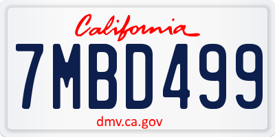 CA license plate 7MBD499
