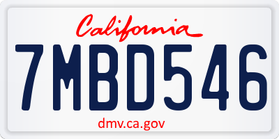 CA license plate 7MBD546