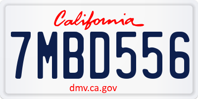 CA license plate 7MBD556