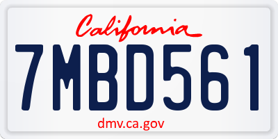 CA license plate 7MBD561