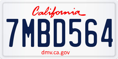 CA license plate 7MBD564