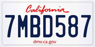CA license plate 7MBD587
