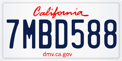 CA license plate 7MBD588