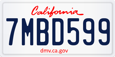 CA license plate 7MBD599