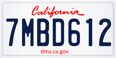 CA license plate 7MBD612
