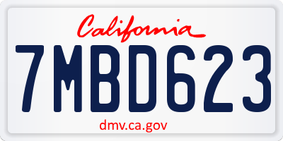 CA license plate 7MBD623