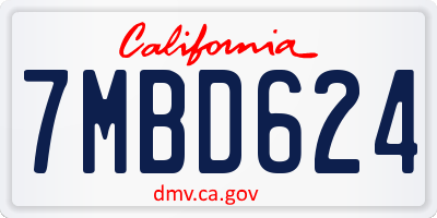 CA license plate 7MBD624