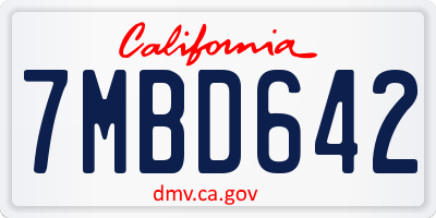 CA license plate 7MBD642