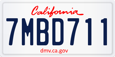 CA license plate 7MBD711