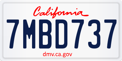 CA license plate 7MBD737