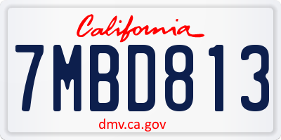 CA license plate 7MBD813