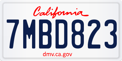 CA license plate 7MBD823