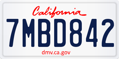 CA license plate 7MBD842
