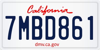 CA license plate 7MBD861