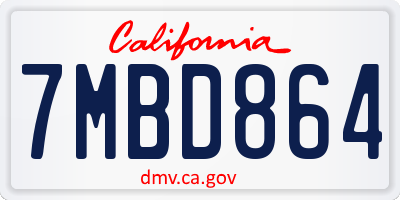 CA license plate 7MBD864