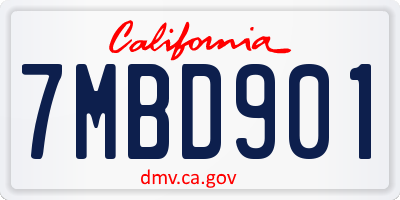 CA license plate 7MBD901
