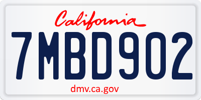 CA license plate 7MBD902