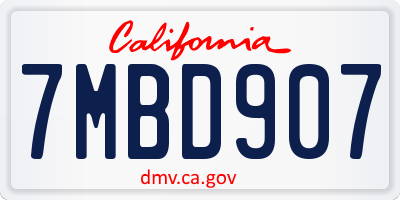 CA license plate 7MBD907