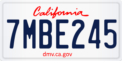 CA license plate 7MBE245