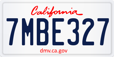 CA license plate 7MBE327