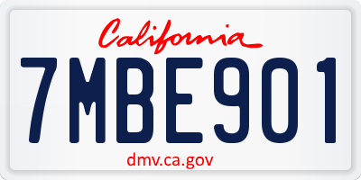 CA license plate 7MBE901