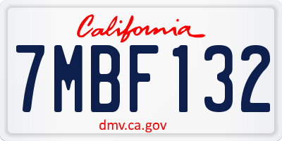 CA license plate 7MBF132
