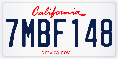 CA license plate 7MBF148