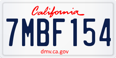 CA license plate 7MBF154