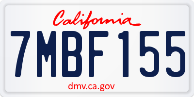 CA license plate 7MBF155