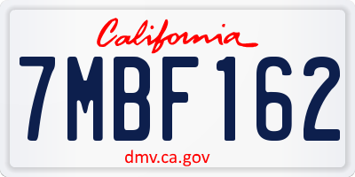 CA license plate 7MBF162