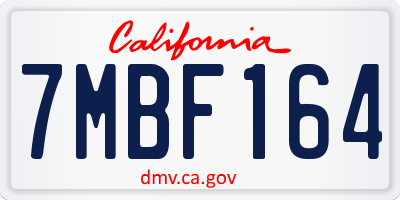 CA license plate 7MBF164
