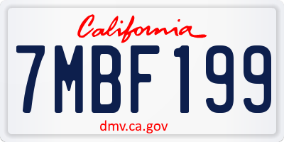 CA license plate 7MBF199