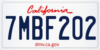 CA license plate 7MBF202