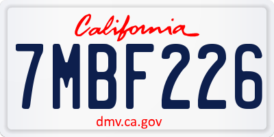 CA license plate 7MBF226
