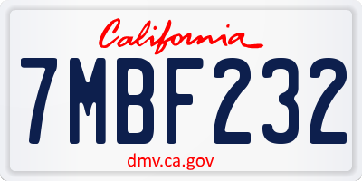 CA license plate 7MBF232