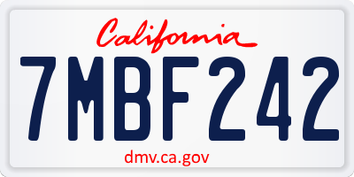 CA license plate 7MBF242