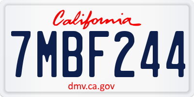CA license plate 7MBF244