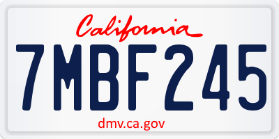 CA license plate 7MBF245